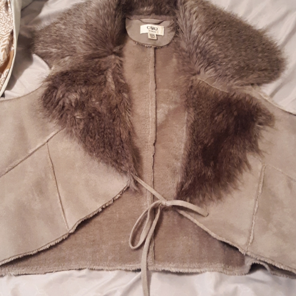 Faux suede vest